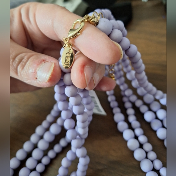 Lisa e light purplish blue 5 strand beaded necklace - Picture 3 of 5